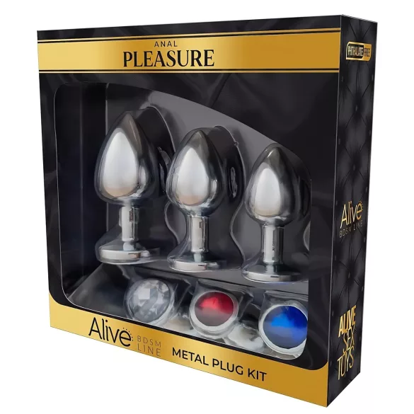 Alive - analplugg set - metall - silver