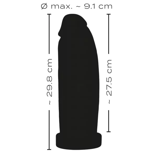 Realistixxx - dildo gigantisk - 30 cm svart