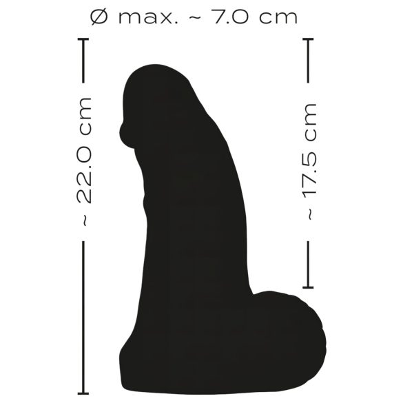 Realistixxx - Dildo med pung - realistisk storlek 22 cm - svart