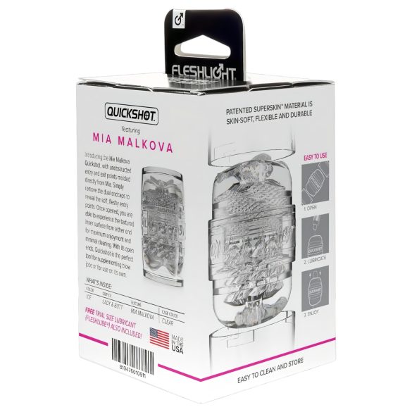 Fleshlight Quickshot Mia Malkova - kompakt masturbator - genomskinlig