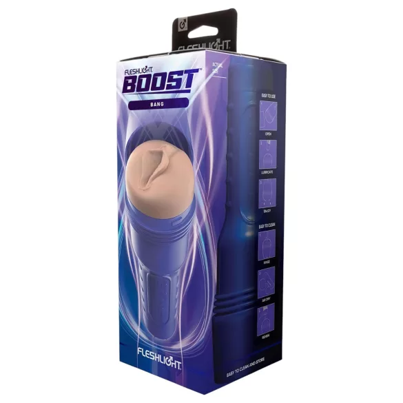 Fleshlight Boost Bang - realistisk vaginamasturbator - brun