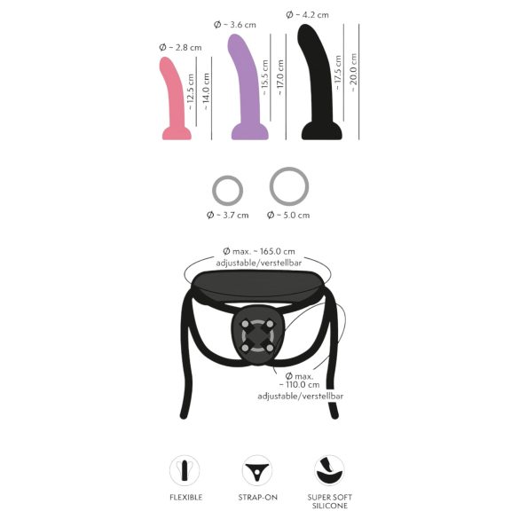 You2Toys - strap-on dildo set - svart