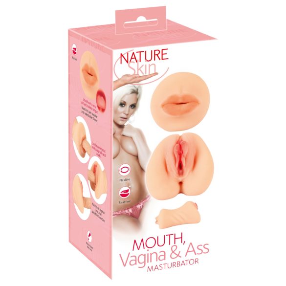 Nature Skin - masturbator vagina mun - hudfärgad
