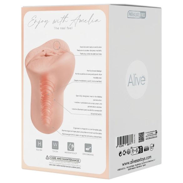 Alive Amelia S - masturbator vagina för män - naturfärg