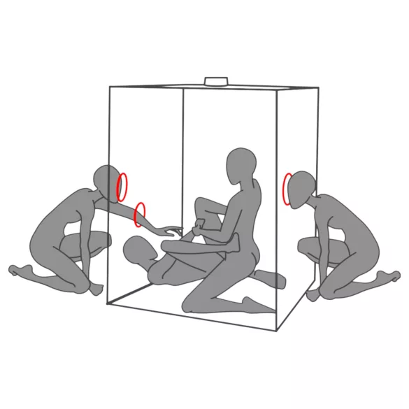 Secretdome - BDSM-sexkabin med öppningar (svart)