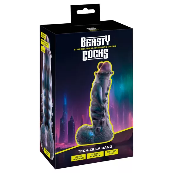 Beasty Cocks Tech-Zilla Bang - monsterdildo med sugkopp (lila)