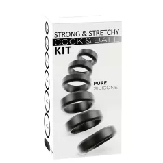 You2Toys - penis- och pungringsset (svart) - 6 st