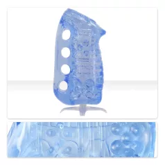   Fleshlight Fleshskins Grip Blue Ice - öppet masturbatorhylsa i båda ändar (blå)