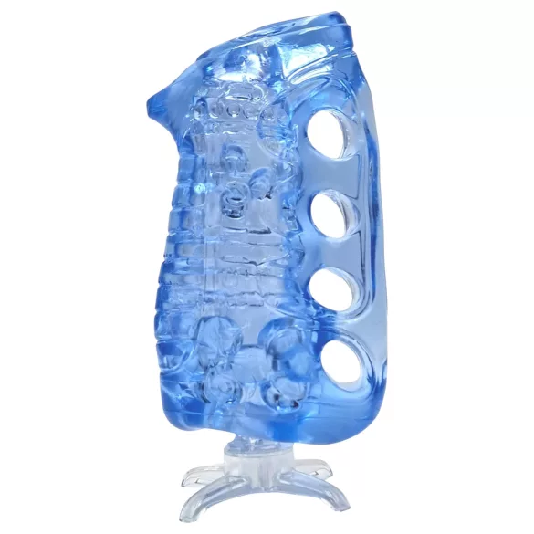 Fleshlight Fleshskins Grip Blue Ice - öppet masturbatorhylsa i båda ändar (blå)