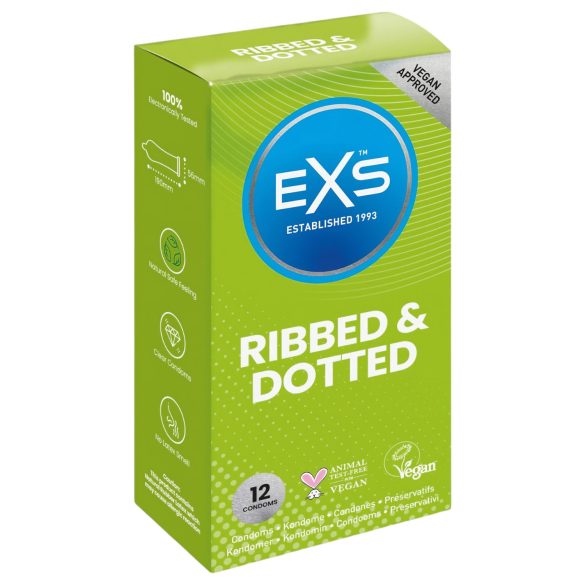 EXS Ribbade, Dubbla och Vidgade - Punktade Kondomer (12 st)