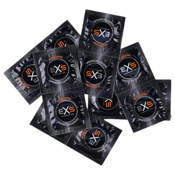 EXS Black - latex kondomer - svart (100 st)