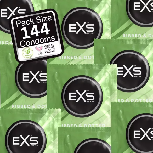 EXS - räfflat och knottrigt kondom - 144 st