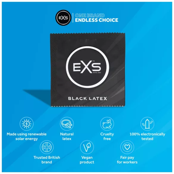 EXS Black - svarta kondomer (48 st)