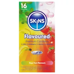   Skins - smaksatt kondom - mint, tuggummi, banan, jordgubb (16 st)