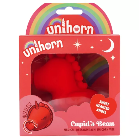 Unihorn Cupid's Beau - klitorisstimulator vibrator - uppladdningsbar silikon röd
