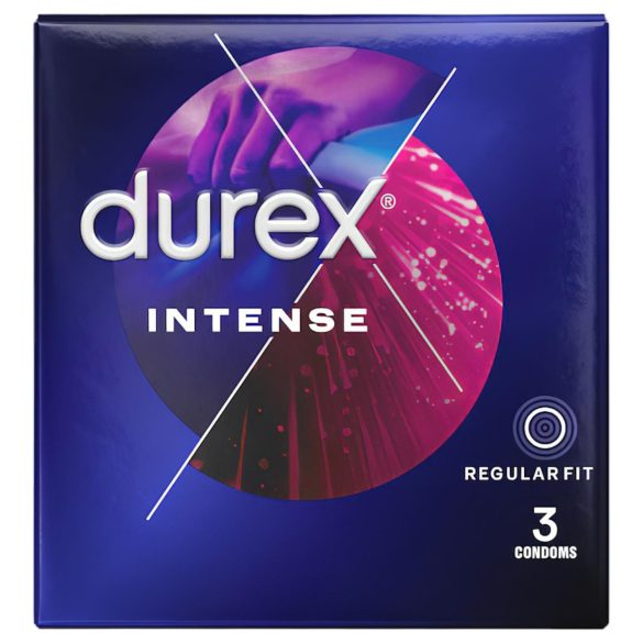 Durex Intense - kondom - ribbad och prickig - 3 st