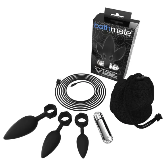 Bathmate Anal Training Plugs Vibe - vibrerande analpluggsset (svart)