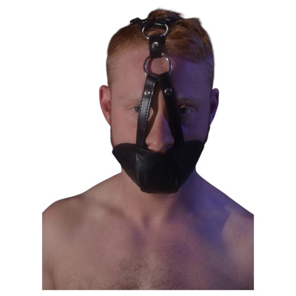 Rouge - äkta lädermask och munpropp (svart)