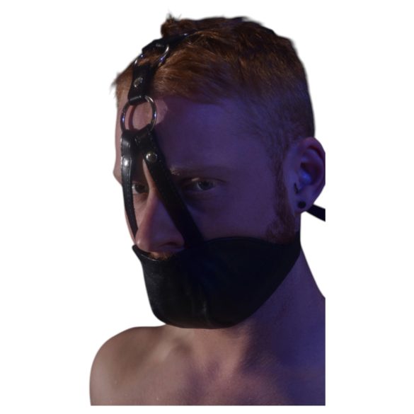 Rouge - lädermask med munkula - svart