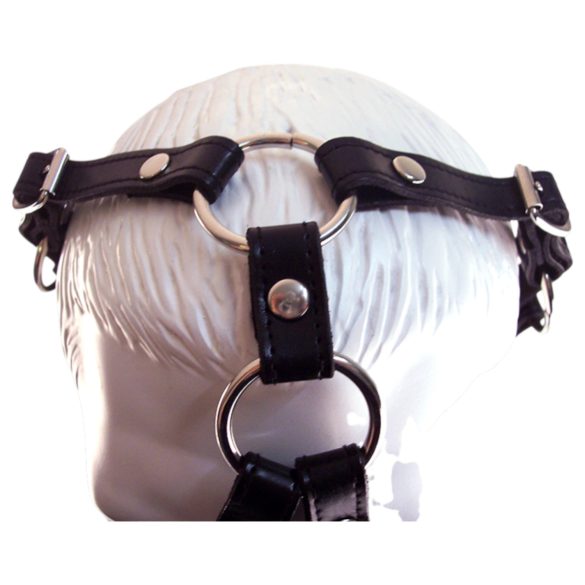 Rouge - lädermask med munkula - svart