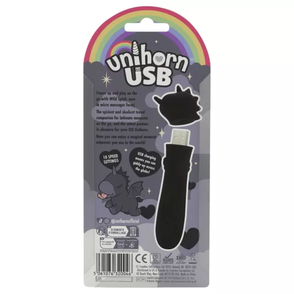 Unihorn Wild Spirit - uppladdningsbar minivibrator (svart)