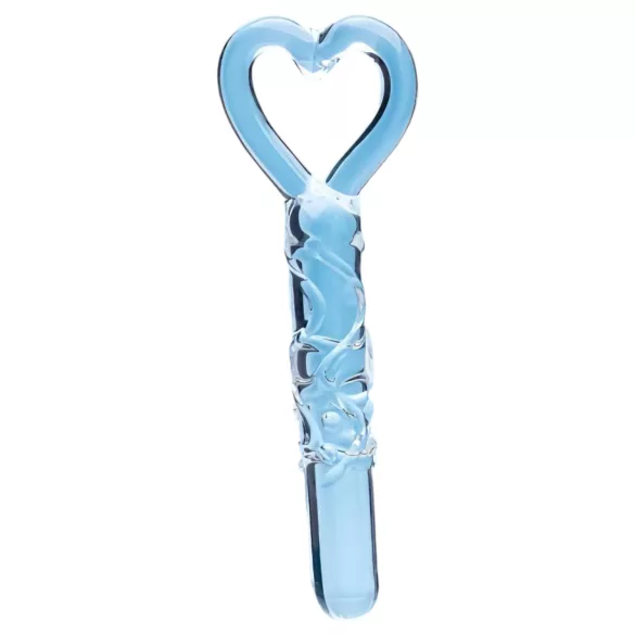 Clarity - glasdildo med hjärtformat handtag - transparent