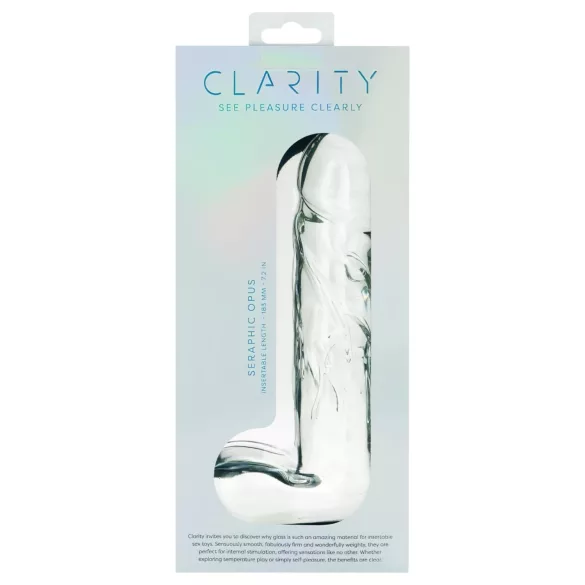 Clarity Seraphic Opus - glasdildo för G-punkten (genomskinlig)