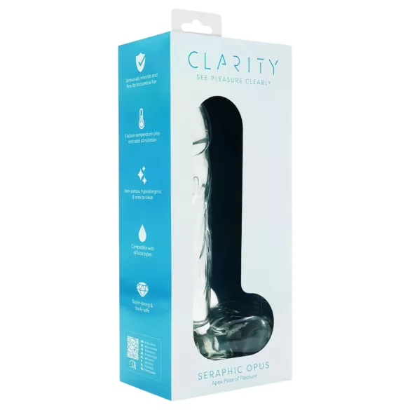 Clarity Seraphic Opus - glasdildo för G-punkten (genomskinlig)