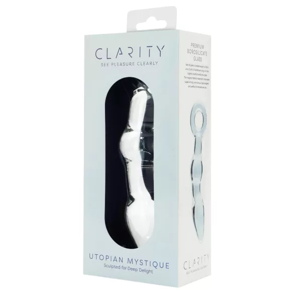 Clarity Utopian Mystique - räfflad analsexleksak i glas (transparent)