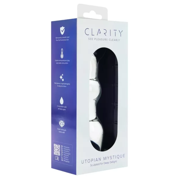 Clarity Utopian Mystique - räfflad analsexleksak i glas (transparent)