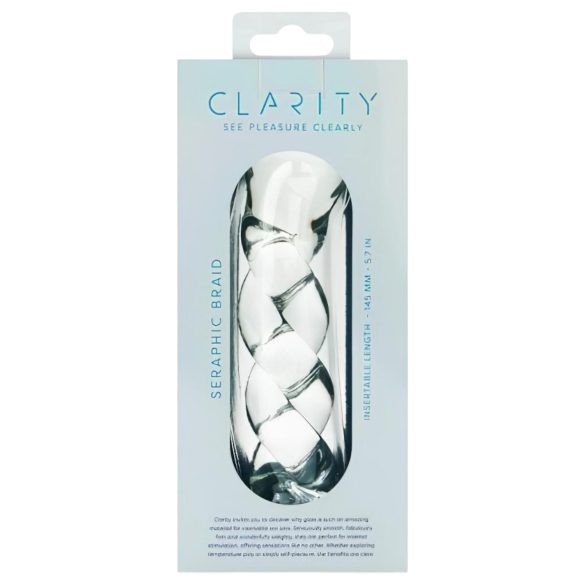 Clarity - glasdildo - flätat mönster - transparent