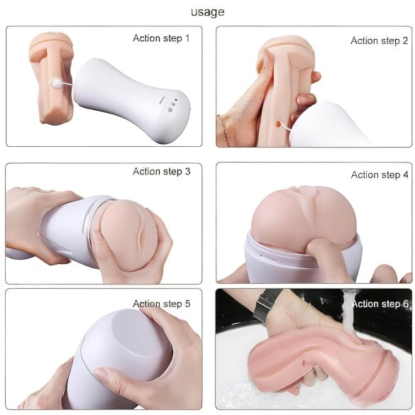 Lonely Happy - uppladdningsbar stönande masturbator - vitt/natur