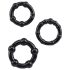 Lonely Stay Hard - svart penisring set (3 delar)