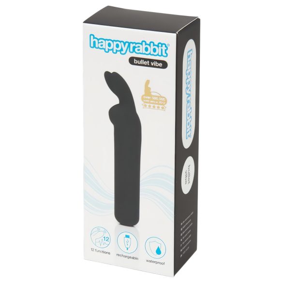 Happyrabbit Bullet - uppladdningsbar kanin vibrator (svart)
