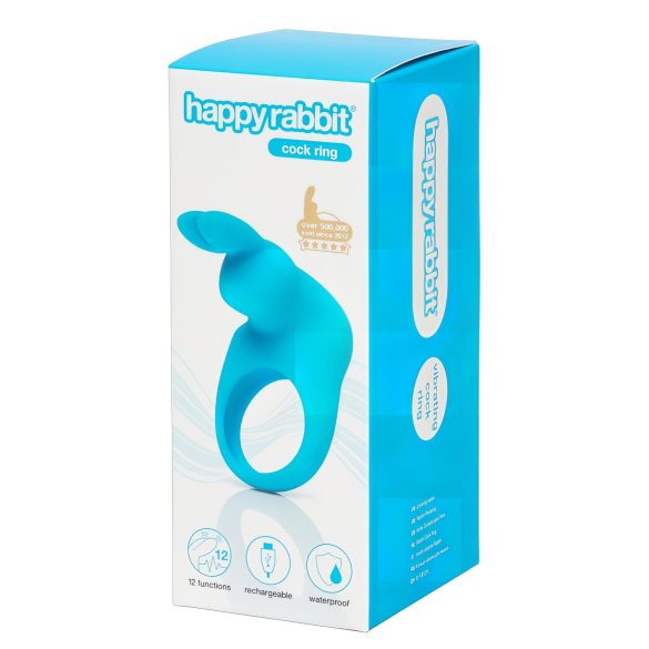 Happyrabbit Cock - Uppladdningsbar Vibrationsring (blå)