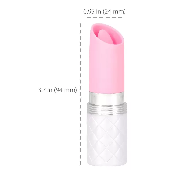 Pillow Talk Lusty - uppladdningsbar stavvibrator med tungfunktion (vit/rosa)