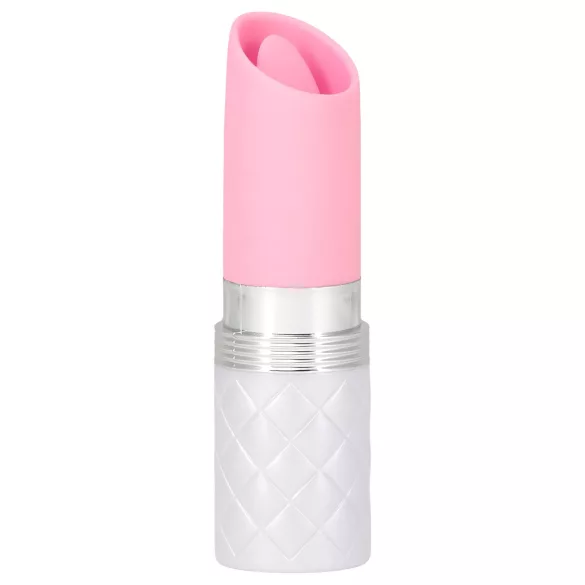 Pillow Talk Lusty - uppladdningsbar stavvibrator med tungfunktion (vit/rosa)