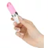 Pillow Talk Lusty - uppladdningsbar stavvibrator med tungfunktion (vit/rosa)