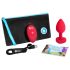 b-vibe heart - uppladdningsbar analvibrator med fjärr (röd)