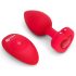 b-vibe heart - uppladdningsbar analvibrator med fjärr (röd)