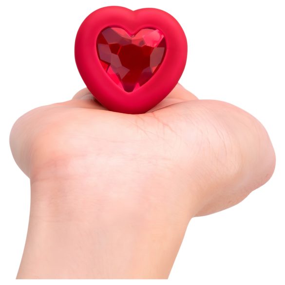 b-vibe heart - uppladdningsbar analvibrator med fjärr (röd)