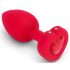 b-vibe heart - uppladdningsbar analvibrator med fjärr (röd)