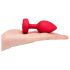 b-vibe heart - uppladdningsbar analvibrator med fjärr (röd)
