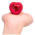 b-vibe heart - uppladdningsbar analvibrator med fjärr (röd)