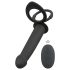 Svart Dubbel F - Påträdbar anal vibrator (svart)