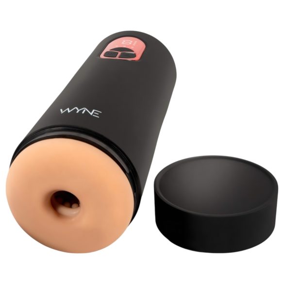 WYNE 07 - uppladdningsbar sug- och vibrationsmasturbator (svart)