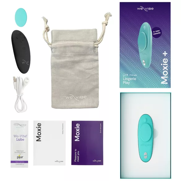 We-Vibe Moxie+ - bärbar klitorisstimulator med app- och fjärrkontroll (turkos)