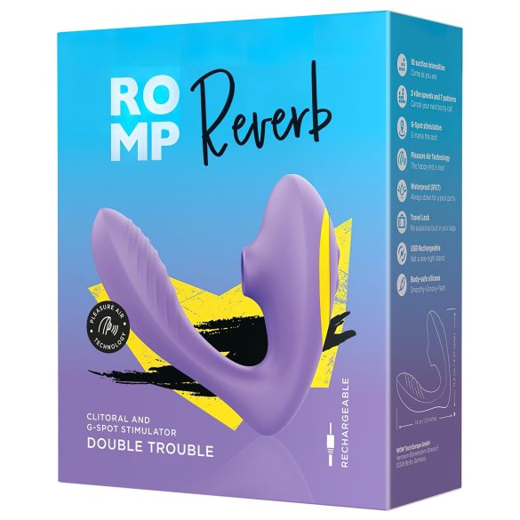 ROMP Reverb - luftvågs 2-i-1 G-punktsvibrator (lila)