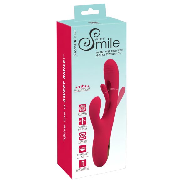 Smile - Klitorisstimulator vibrator med tungform - röd