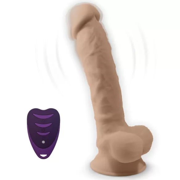 Silexd 8 - vibrator med fjärrkontroll - med pung - naturfärg